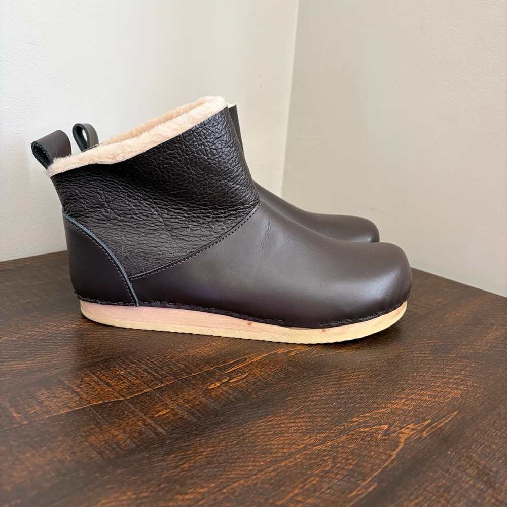 No. 6 Low Shearling Clog Boot Java Dark Brown - image 6